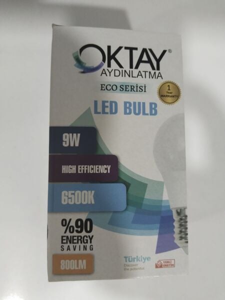 OKTAY 9W LED AMPUL 800LM-6500K BEYAZ