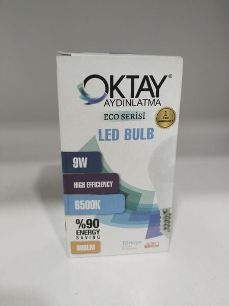 OKTAY 9W LED AMPUL 800LM-6500K BEYAZ