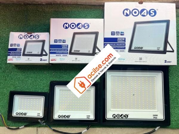NOAS 100W ULTRA SLİM LED PROJEKTÖR 8000LM-6500K YL70-1100