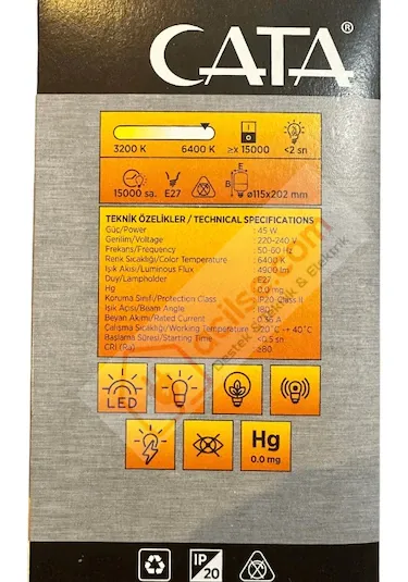CATA 55W TORCH AMPUL 6000LM-BEYAZ
