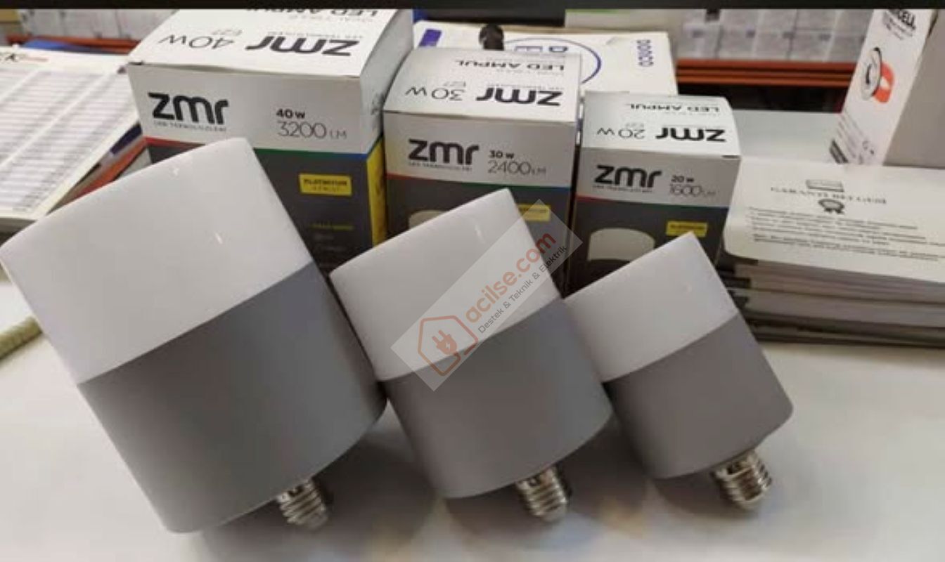 ZMR 40W OVAL T-BULB 3200LM 6500K BEYAZ GRİ KASA PLATİNYUM SERİSİ