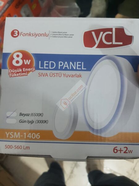 YCL YSM-1406B 6W ÜÇ FONKSİYONLU SIVA ÜSTÜ SPOT(BEYAZ 6W-MAVİ 2W)