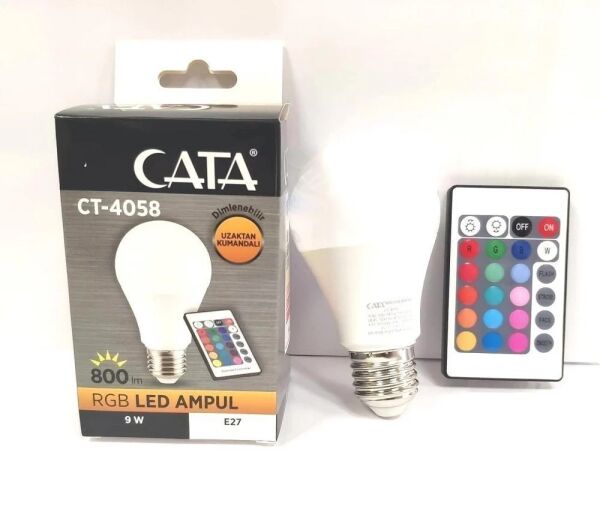 CATA CT 4058 9W LED AMPUL RGB KUMANDALI