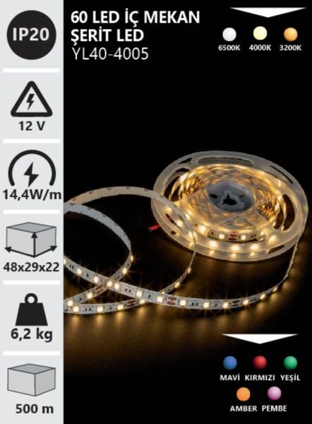 NOAS İÇ MEKAN 12V YEŞİL ŞERİT LED YEŞİL YL40-4005