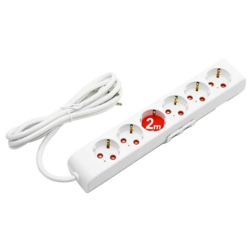 MUTLUSAN Rİ-TECH 6'LI 2 MT ÇOCUK KORUMALI TOPRAKLI PRİZ 001 175 610002 02 00