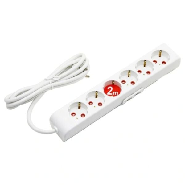 MUTLUSAN Rİ-TECH 6'LI 2 MT ÇOCUK KORUMALI TOPRAKLI PRİZ 001 175 610002 02 00